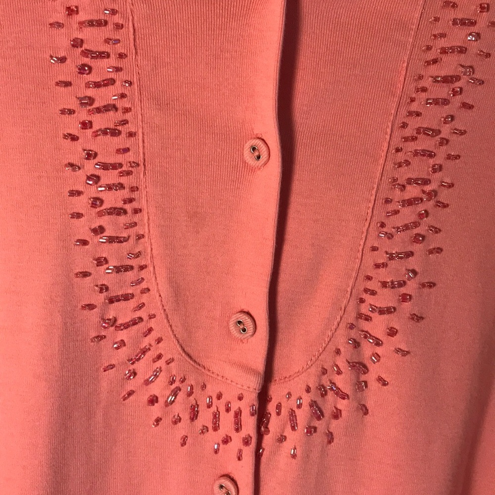 Talbots Pima Cotton Button Front Tee Cardigan Med - Picture 2 of 7